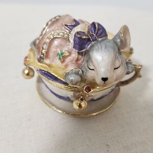 Charming Trinket Jewelry Box with Purple Accents & Swaroski Crystals